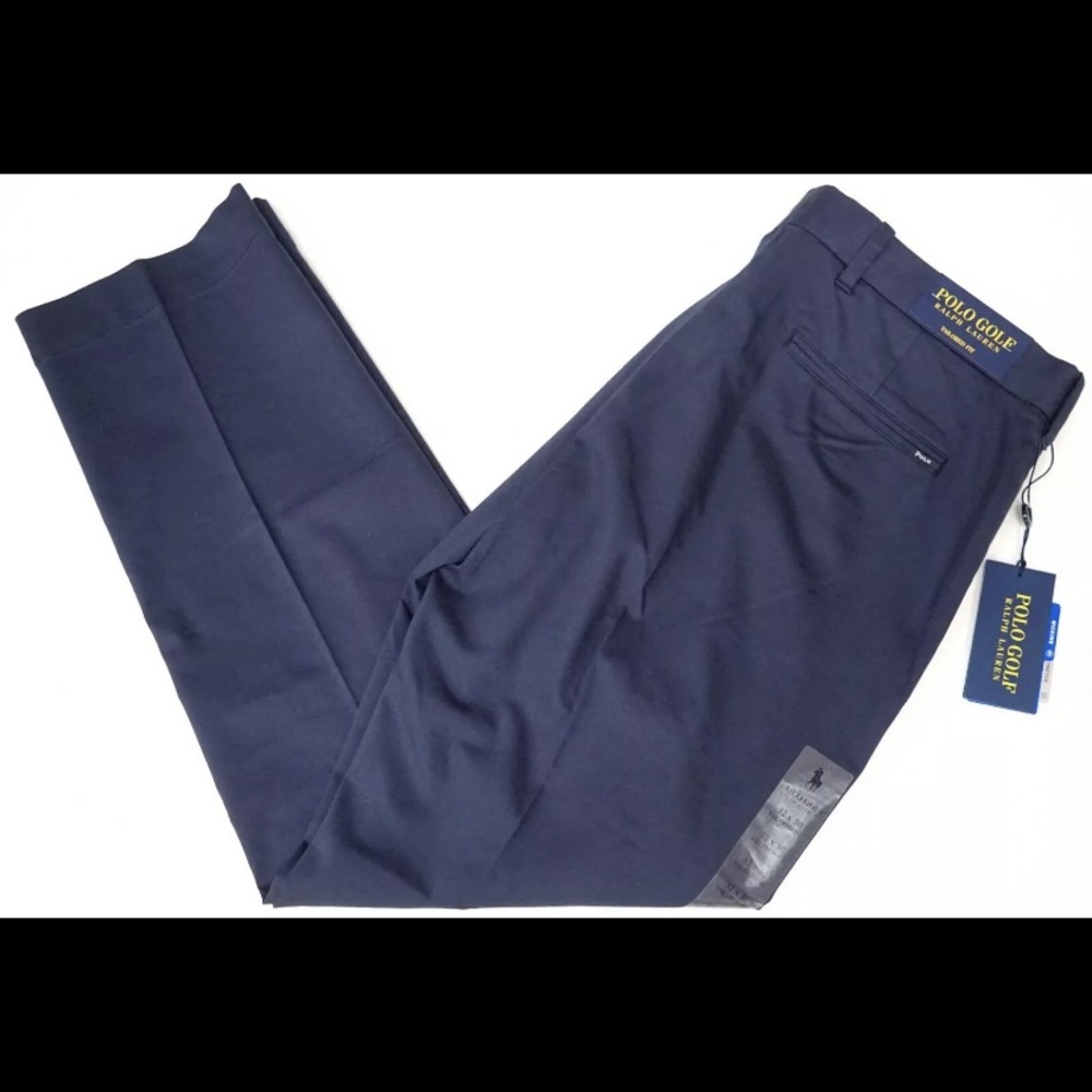 Polo Golf Ralph Lauren Navy Blue Tailored Fit Pants Stretch Chino NWT